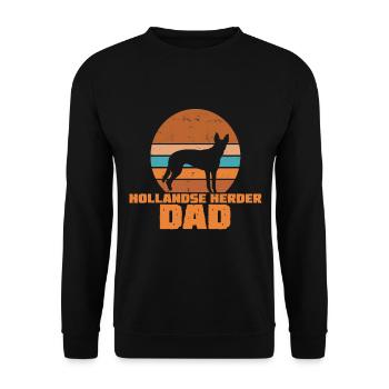 Hollandse Herder Dad - Unisex Pullover - Schwarz - Vorne - Alina (178cm) & Michal (187cm)