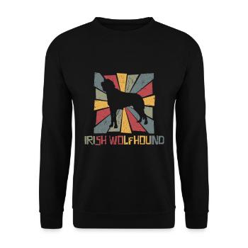 Irish Wolfhound Vintage - Sweat-shirt Unisexe - noir - Devant - Alina (178cm) & Michal (187cm)