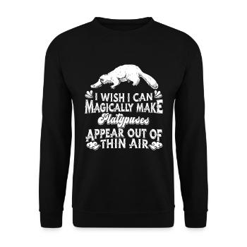 Schnabeltier Platypus - Unisex Pullover - Schwarz - Vorne - Alina (178cm) & Michal (187cm)