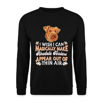 Airedale Terrier Hund - Unisex Pullover - Schwarz - Vorne - Alina (178cm) & Michal (187cm)