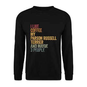 J’aime le café et mon Parson Russell terrier - Sweat-shirt Unisexe - noir - Devant - Alina (178cm) & Michal (187cm)