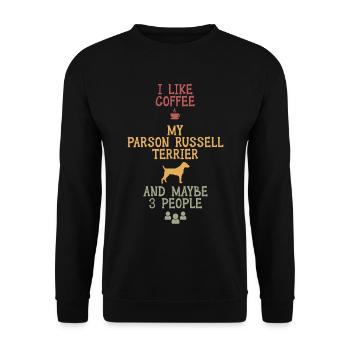 J’aime le café et mon Parson Russell terrier - Sweat-shirt Unisexe - noir - Devant - Alina (178cm) & Michal (187cm)