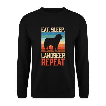 Manger dormir Landseer Répéter - Sweat-shirt Unisexe - noir - Devant - Alina (178cm) & Michal (187cm)