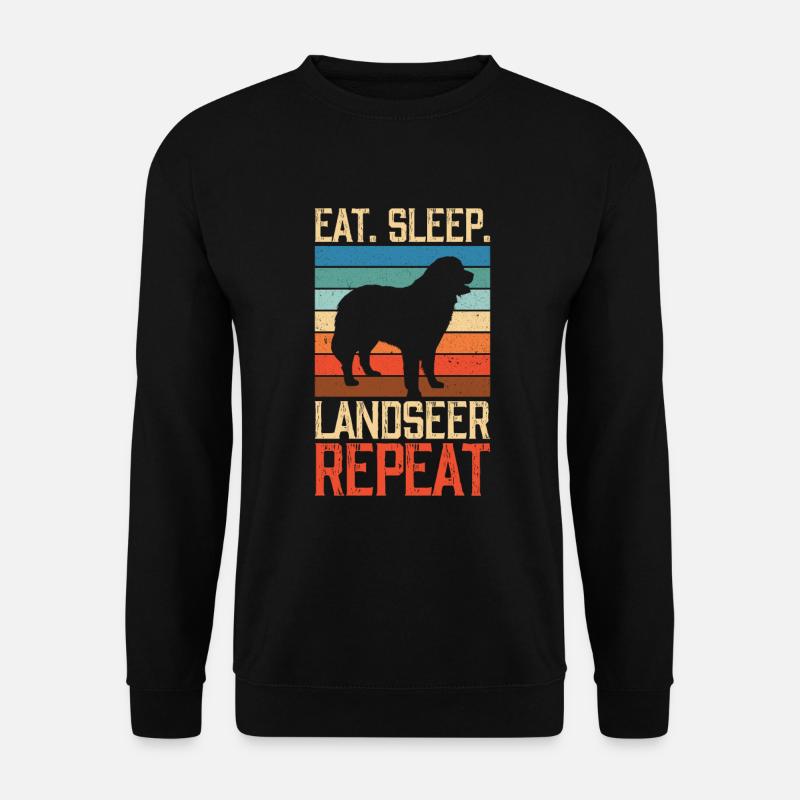 Eat sleep Landseer Repeat - Unisex Pullover - Schwarz