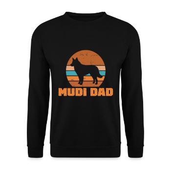 Mudi Papa - Sweat-shirt Unisexe - noir - Devant - Alina (178cm) & Michal (187cm)