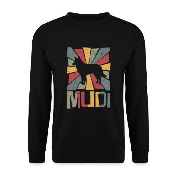 Mudi Vintage Rétro - Sweat-shirt Unisexe - noir - Devant - Alina (178cm) & Michal (187cm)