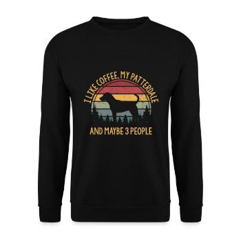 I like coffee my Patterdale and maybe 3 people - Unisex Sweatshirt - black - Front - Alina (178cm) & Michal (187cm)