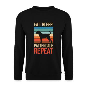Eat sleep Patterdale repeat - Unisex Sweatshirt - black - Front - Alina (178cm) & Michal (187cm)