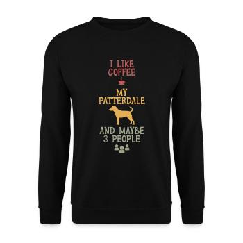 I like coffee my Patterdale and maybe 3 people - Unisex Sweatshirt - black - Front - Alina (178cm) & Michal (187cm)