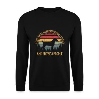J’aime le café et mon Parson Russell terrier - Sweat-shirt Unisexe - noir - Devant - Alina (178cm) & Michal (187cm)