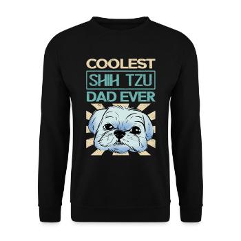 Shih Tzu Papa Propriétaire Propriétaire De Chien Cadeau - Sweat-shirt Unisexe - noir - Devant - Alina (178cm) & Michal (187cm)