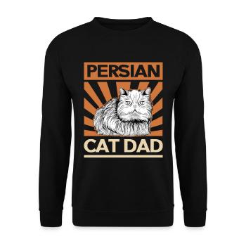 Perserkatze Katzenpapa | Katzenbesitzer Geschenk - Unisex Pullover - Schwarz - Vorne - Alina (178cm) & Michal (187cm)