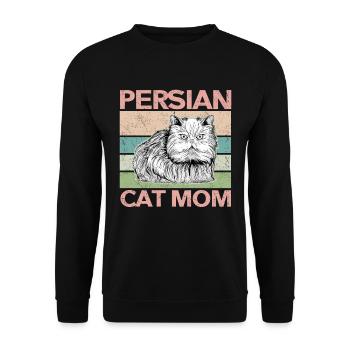 Chat persan chat maman | Cadeau de propriétaire de chat - Sweat-shirt Unisexe - noir - Devant - Alina (178cm) & Michal (187cm)