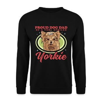 Yorkie Papa | Yorkshire Terrier Dog Cadeau - Sweat-shirt Unisexe - noir - Devant - Alina (178cm) & Michal (187cm)