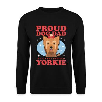 Yorkie Dad Yorkshire Terrier Dog Cadeau - Sweat-shirt Unisexe - noir - Devant - Alina (178cm) & Michal (187cm)