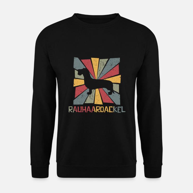Rauhaardackel Vintage Retro - Unisex Pullover - Schwarz