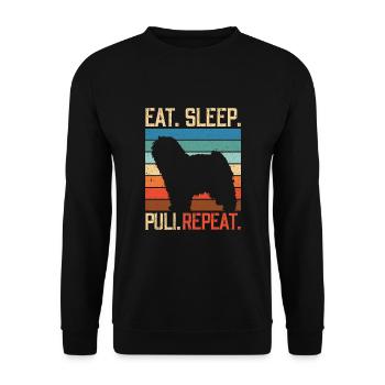 Manger Sleep Puli Répéter - Sweat-shirt Unisexe - noir - Devant - Alina (178cm) & Michal (187cm)