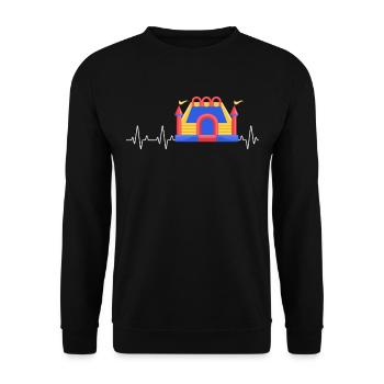 Hüpfburg Heartbeat Aufblasbare Burg - Unisex Pullover - Schwarz - Vorne - Alina (178cm) & Michal (187cm)