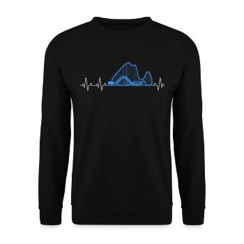Parc d’attractions Heartbeat Roller Coaster - Sweat-shirt Unisexe - noir - Devant - Alina (178cm) & Michal (187cm)