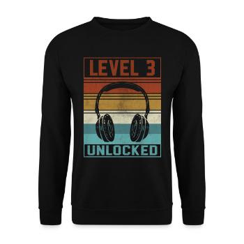 Gamer Boy 3rd Birthday Gamer - Unisex Sweatshirt - black - Front - Alina (178cm) & Michal (187cm)