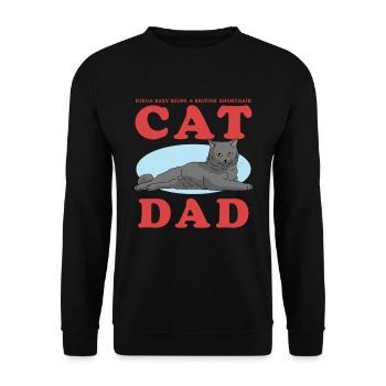 British Shorthair Papa Chat Chat Papa Cadeau - Sweat-shirt Unisexe - noir - Devant - Alina (178cm) & Michal (187cm)