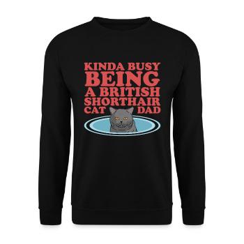 British Shorthair Papa Chats Chat Papa Cadeau - Sweat-shirt Unisexe - noir - Devant - Alina (178cm) & Michal (187cm)