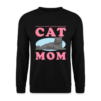 British Shorthair Maman Chat Chat Papa Cadeau - Sweat-shirt Unisexe - noir - Devant - Alina (178cm) & Michal (187cm)