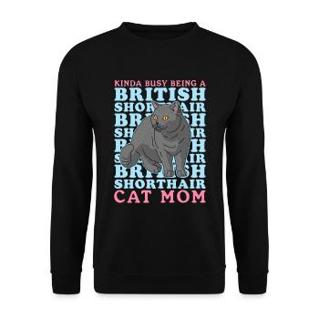 British Shorthair Mom | Chat Chat Papa Cadeau - Sweat-shirt Unisexe - noir - Devant - Alina (178cm) & Michal (187cm)