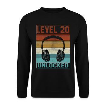 Gamer 20th Birthday Gamer - Unisex Sweatshirt - black - Front - Alina (178cm) & Michal (187cm)