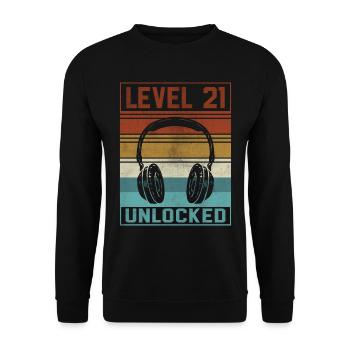 Gamer 21st Birthday Gamer - Unisex Sweatshirt - black - Front - Alina (178cm) & Michal (187cm)