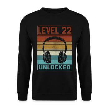 Gamer 22nd Birthday Gamer - Unisex Sweatshirt - black - Front - Alina (178cm) & Michal (187cm)
