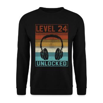 Gamer 24th Birthday Gamer - Unisex Sweatshirt - black - Front - Alina (178cm) & Michal (187cm)