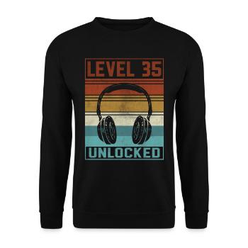 Gamer 35th Birthday Gamer - Unisex Sweatshirt - black - Front - Alina (178cm) & Michal (187cm)