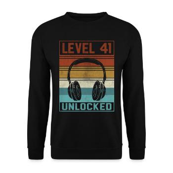 Gamer 41st Birthday Gamer - Unisex Sweatshirt - black - Front - Alina (178cm) & Michal (187cm)