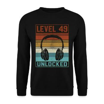 Gamer 49th Birthday Gamer - Unisex Sweatshirt - black - Front - Alina (178cm) & Michal (187cm)