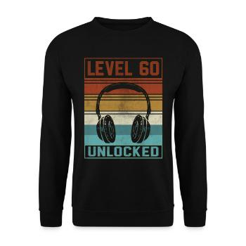 Gamer 60th Birthday Gamer - Unisex Sweatshirt - black - Front - Alina (178cm) & Michal (187cm)