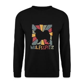 Keeshond - Unisex Sweatshirt - black - Front - Alina (178cm) & Michal (187cm)