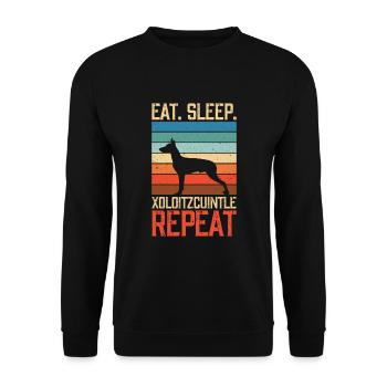 Eat sleep Xoloitzcuintle repeat - Unisex Pullover - Schwarz - Vorne - Alina (178cm) & Michal (187cm)