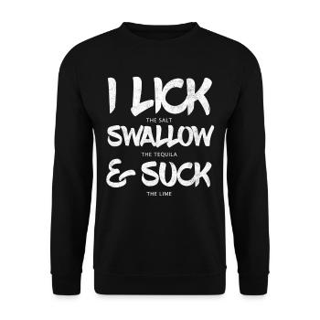 Alkohol - Unisex Pullover - Schwarz - Vorne - Alina (178cm) & Michal (187cm)