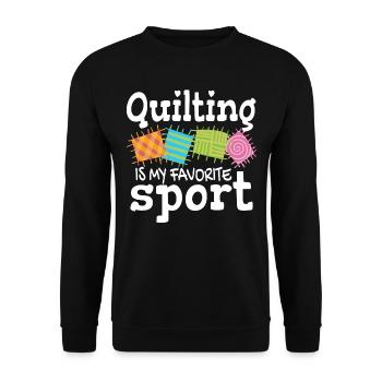 Sewing Quilting Quilting - Unisex Sweatshirt - black - Front - Alina (178cm) & Michal (187cm)