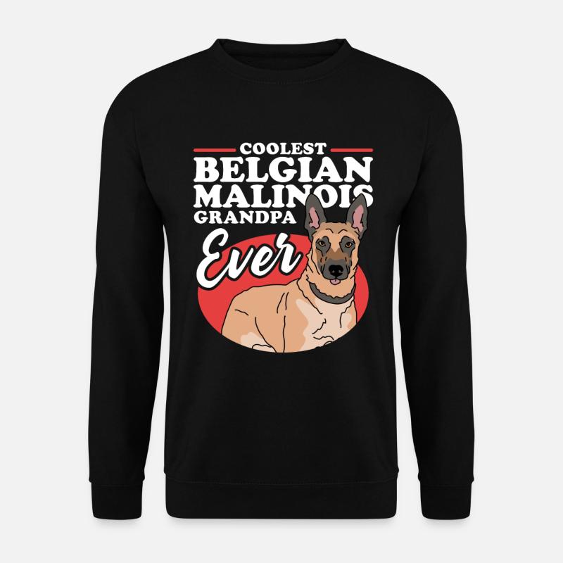 Malinois Grandpa Belgischer Schäferhund Geschenk - Unisex Pullover - Schwarz