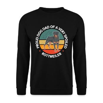 Rottweiler Dad Hundebesitzer Herrchen Geschenk - Unisex Pullover - Schwarz - Vorne - Alina (178cm) & Michal (187cm)