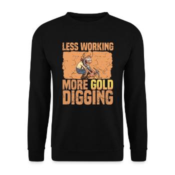 Goldbergbau Goldmine - Unisex Pullover - Schwarz - Vorne - Alina (178cm) & Michal (187cm)