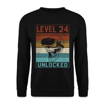 24th Birthday Gamer - Unisex Pullover - Schwarz - Vorne - Alina (178cm) & Michal (187cm)