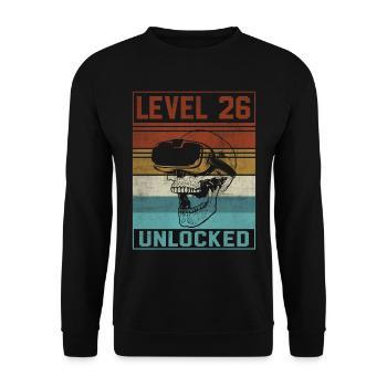 26th Birthday Gamer - Unisex Sweatshirt - black - Front - Alina (178cm) & Michal (187cm)