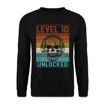 10e anniversaire du joueur - Sweat-shirt Unisexe - noir - Devant - Alina (178cm) & Michal (187cm)