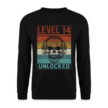 14e anniversaire du joueur - Sweat-shirt Unisexe - noir - Devant - Alina (178cm) & Michal (187cm)