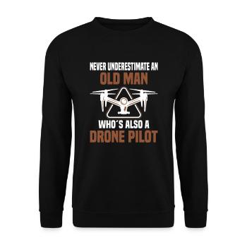 Drohnenpilot Fpv Quadcopter Racing Drohnenfliegen - Unisex Pullover - Schwarz - Vorne - Alina (178cm) & Michal (187cm)