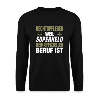 Rechtsanwaltsfachangestellter Rechtspfleger - Unisex Pullover - Schwarz - Vorne - Alina (178cm) & Michal (187cm)