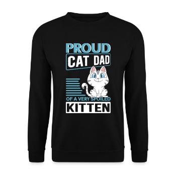 Chat Papa Propriétaire de chat Chat Chat Cadeau - Sweat-shirt Unisexe - noir - Devant - Alina (178cm) & Michal (187cm)